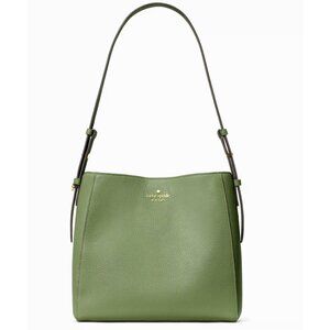New Kate Spade Juliette Medium Bucket Pebble Leather Cedar Stand